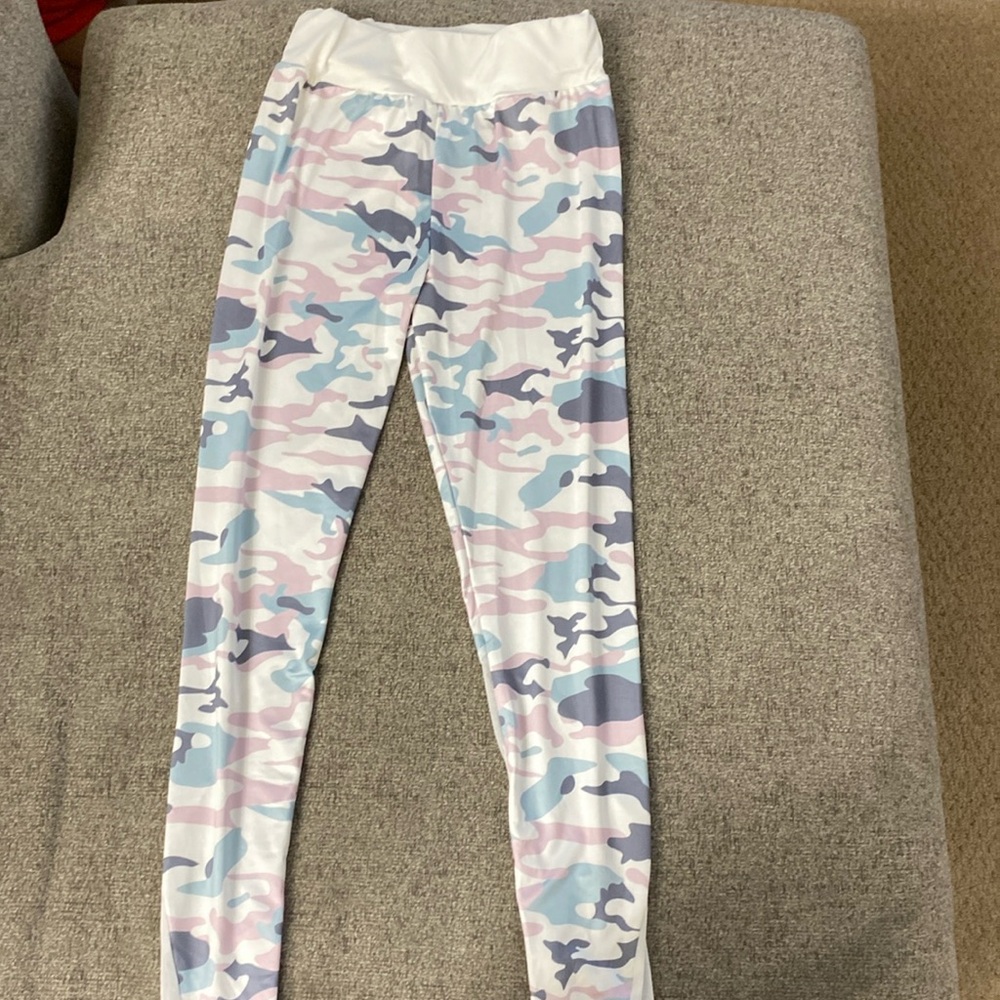 White Camouflage Workout Leggings